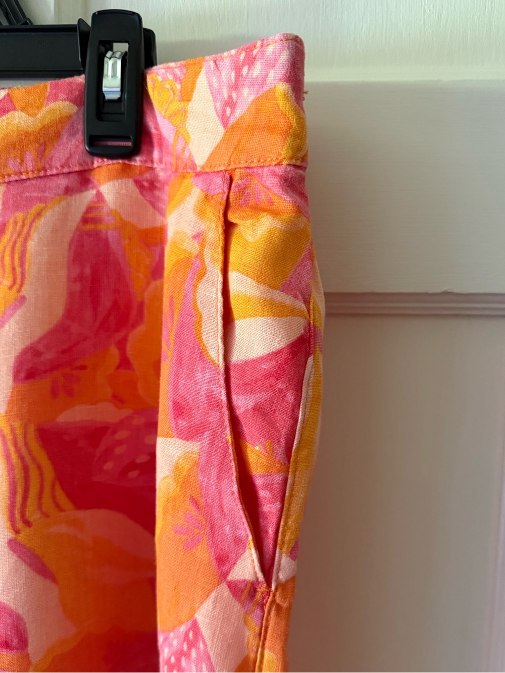 Cynthia Rowley Linen Cropped Floral Vacation Beach Pants - Picture 3 of 9